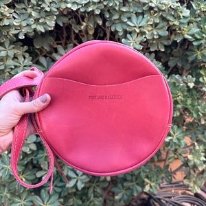 Portland leather tulip circle crossbody